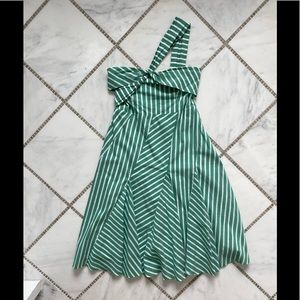 TANYA TAYLOR green striped dress - 6
